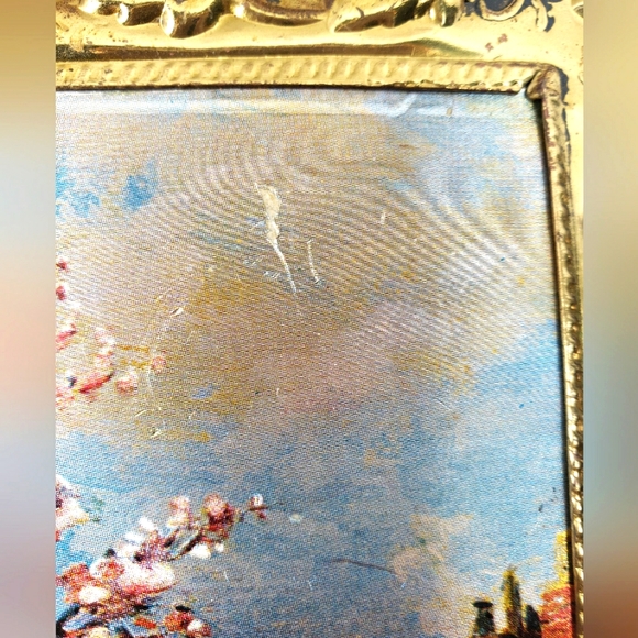 Vintage Set Of 2 Beautiful Painting Pictures With Gold Frame - Picture 16 of 16